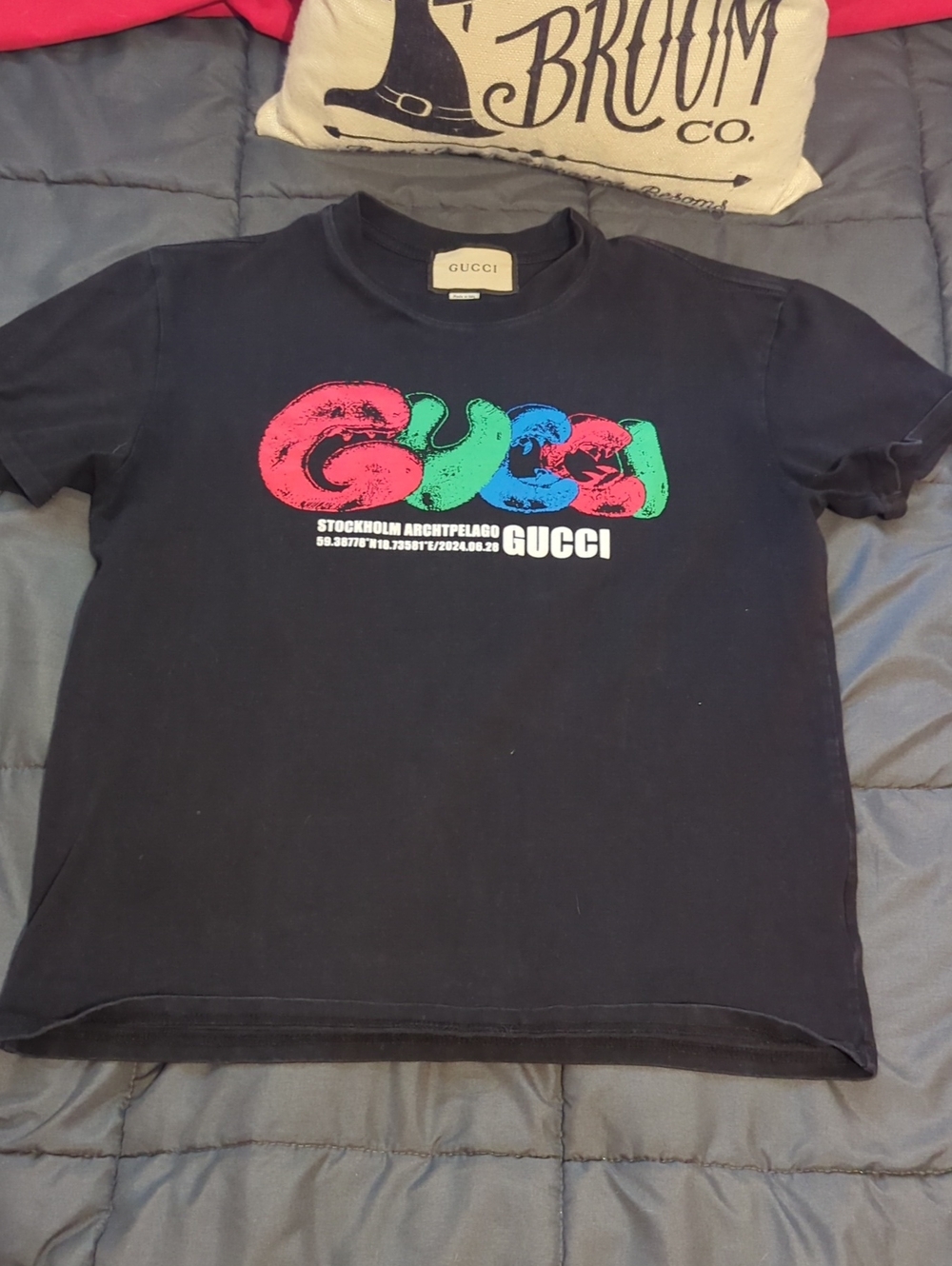 Gucci Stockholm Archtpelago Black Tee Size Small - Made In Italy